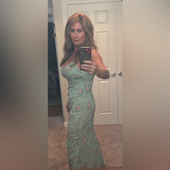 Floral Green Maxi Dress - Picture 13 of 16